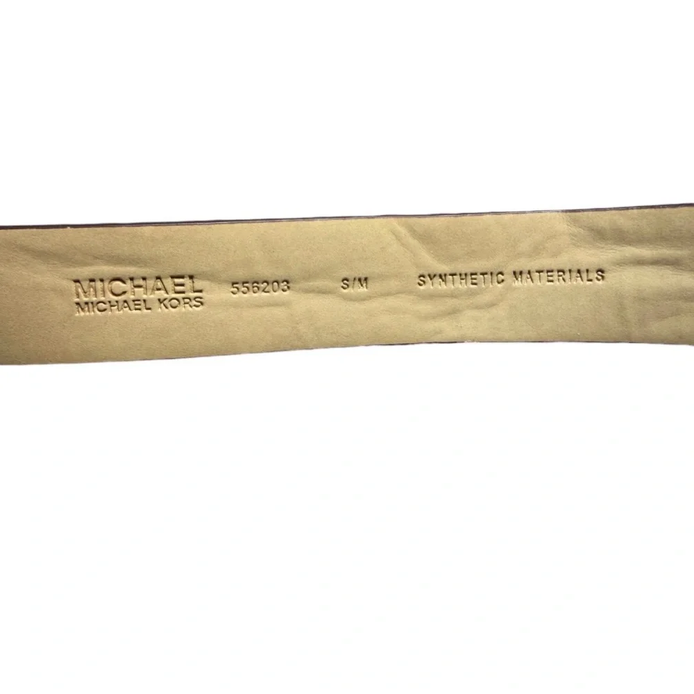 Michael Kors Logo Fanny Pack Off White Light Brown With Gold Hardware SizeS/M - Picture 6 of 7